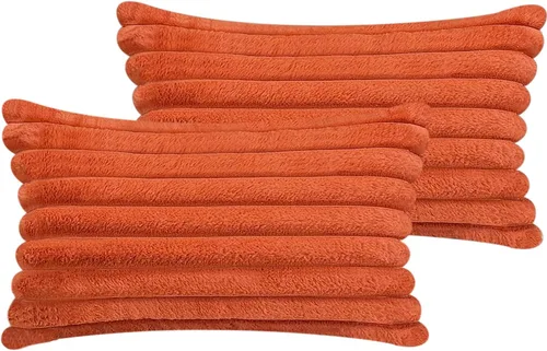 Vista 20 de Juego de 2 fundas de almohada decorativas de 16 x 16 pulgadas, fundas decorativas de piel sintética para cama, sofá, funda de almohada suave y Negro