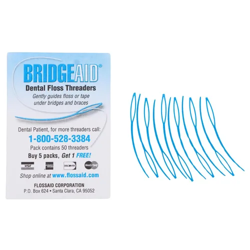 Vista 2 de Floss Aid TDPS Bridge Aid - Enhebrador de hilo dental (paquete de 1000)