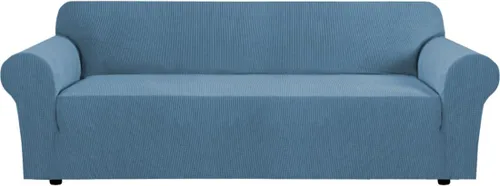 Vista 74 de H.VERSAILTEX Funda elástica para sofá, fundas suaves para muebles de 3 cojines, con tela jacquard gruesa a cuadros con parte inferior elástica, sofá