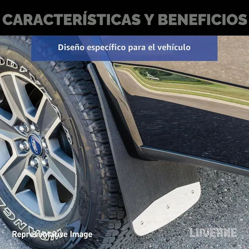 Vista 6 de LUVERNE 251034 Guardabarros Traseros Dually de Goma Texturizada de 20 x 23 Pulgadas, Select Ram 3500, Negro