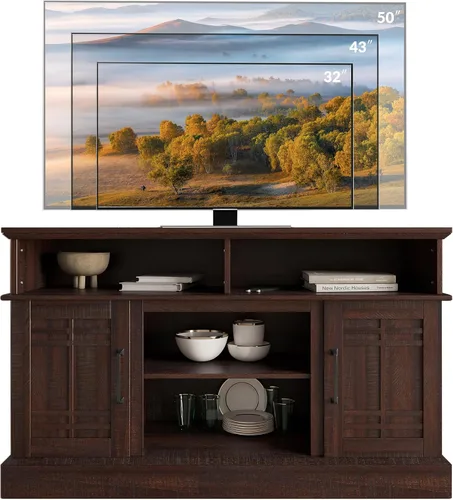 Vista 6 de BELLEZE Moderno Soporte de TV de Madera Estilo Granja de 48" y Centro de Entretenimiento Multimedia Mesa Consola para TVs hasta 50 Pulgadas