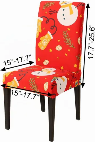 Vista 6 de Ogrmar 4 fundas elásticas extraíbles y lavables para silla de comedor, decoración de Navidad, decoración del hogar, funda de asiento de comedor
