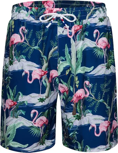 Vista 4 de fohemr Mens Hawaiian Shirt and Short Beach Set Match Tropical PineappleFlamingo Pattern Outfits Short Sleeve Short 2 PC