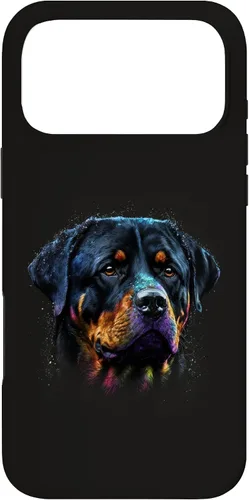 Vista 22 de Rottweiler Dog Face Watercolor Colorful Art Hand Drawn Case for iPhone 17