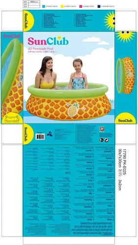 Vista 7 de JLeisure Sun Club 17789 - Piscina inflable 3D de 5 x 16.5 pulgadas, capacidad para 1 a 2 personas, para niños sobre el suelo, 2