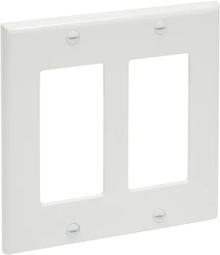 Vista 3 de Placas de pared de 2 bandas, cubierta de interruptor de doble luz (4.53 x 4.57 pulgadas, paquete de 20)