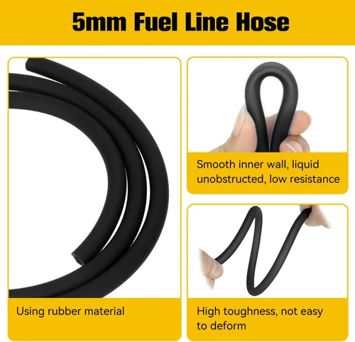 Vista 6 de HIAORS Línea de combustible para Dirt Bike con filtro compatible con GY6 50cc 90cc 110cc 150cc 139QMB 157QMJ Taotao SSR Apollo Trailmaster, escúter