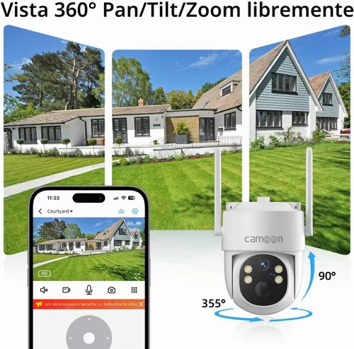 Vista 7 de Cámaras de seguridad solar 2K inalámbricas para exteriores (4 cámaras)