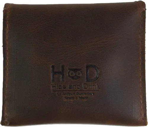 Vista 5 de Hide Drink Funda de cuero rústico para tampón bolsa para preservativos secreto hecho a mano Bourbon Marrón Classic