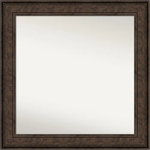 Vista 1027 de Amanti Art Espejo de pared personalizado no biselado (25 x 25 pulgadas), marco de bronce acentuado, varios tamaños personalizados, espejo de baño