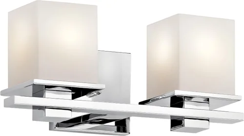 Vista 6 de Kichler Tully - Aplique de pared de 6.5 pulgadas, 1 luz con carcasa de cristal de ópalo grabado satinado cromado