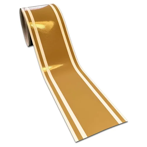 Vista 6 de Calcomanía de vinilo de rayas de carreras de 4 x 72 pulgadas para automóvil (3M dorado metálico)