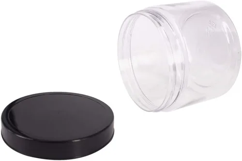 Vista 5 de zmybcpack Paquete de 12 tarros de plástico de 10 onzas con tapas, tarro