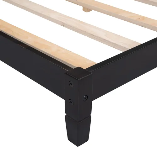 Vista 7 de Sofá cama de madera de diseño clásico, sofá cama, cama de plataforma, tamaño individual con salud y comodidad para dormitorio, estudio, sala