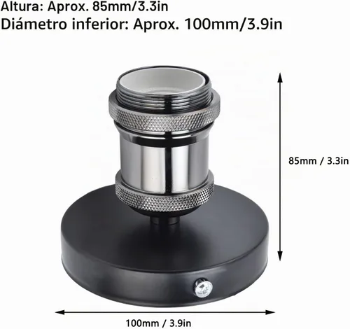 Vista 7 de Soporte de caja de salida de una pieza E26 E27 Base de porcelana Soporte de lámpara de iluminación con parte superior con cable para cocina Negro