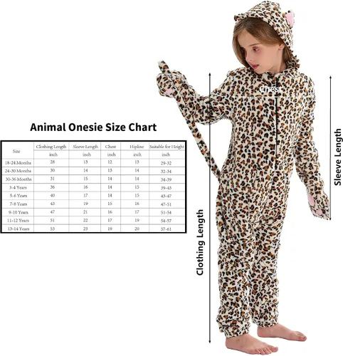 Vista 6 de Cheetah Tiger Skeleton Costume Toddler Kids Adult Halloween Costume Animal Oneise Costume Outfit for Girls Boys Women Men