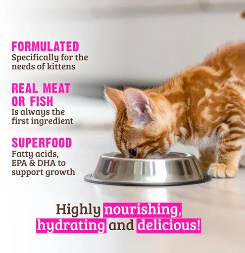Vista 5 de Rawz Alimento húmedo natural en paté enlatado para gatitos, hecho con ingredientes de carne reales, sin BPA ni encías, latas de 2.8 onzas
