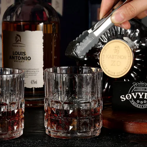 Vista 5 de Regalos de Whisky para Hombre, Juego de Vasos de Whisky de 2, Piedras de Whisky enfriadoras de Granito, Regalos de Bourbon para Hombre, Regalos