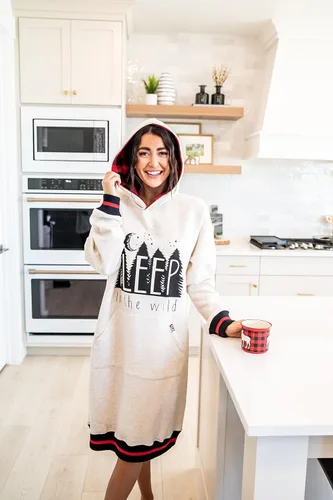 Vista 58 de Lazy One Sudadera con capucha de gran tamaño, ropa de dormir cómoda, vestido de suéter para mujer