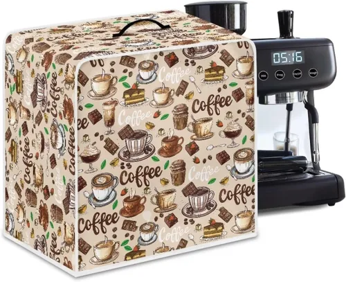 Vista 28 de DISNIMO Cubierta antipolvo para cafetera de mariposa azul, fundas para máquina de hacer café de cocina con mango superior, cubierta