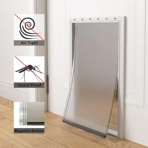 Vista 3 de Solapas de repuesto extra grandes para puerta de perro con tornillos, compatibles con puertas de perro PetSafe Freedom PAC 11-11040, miden 13 1/8” x