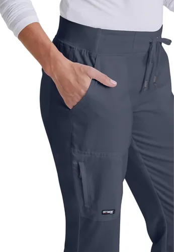 Vista 5 de Grey's Anatomy - Pantalón de uniforme médico de frente plano, con 6 bolsillos, para mujer