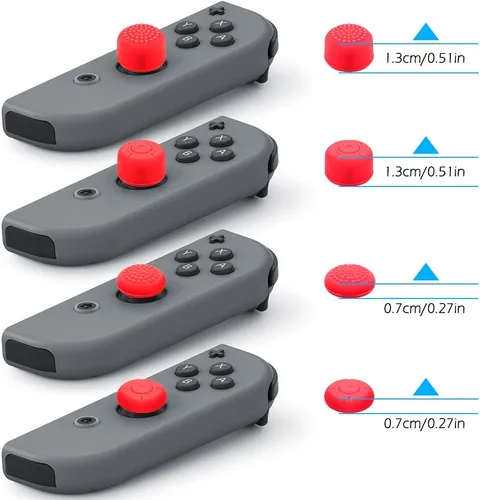 Vista 4 de Protective Case Compatible with Nintendo Switch Joy-Con Controller with Thumb Caps, SENHAI 2 Pack Anti-Slip Silicone Grips Covers with 16 Thumb
