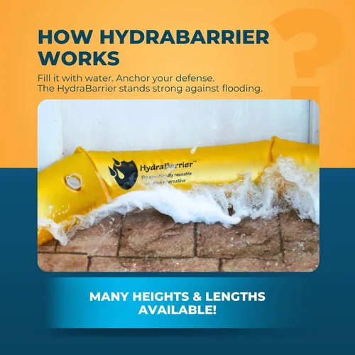 Vista 3 de La mejor alternativa al saco de arena: Hydrabarrier Ultra de 5 pulgadas. Tubos de desviación de agua ligeros, reutilizables y ecológico. Elija entre