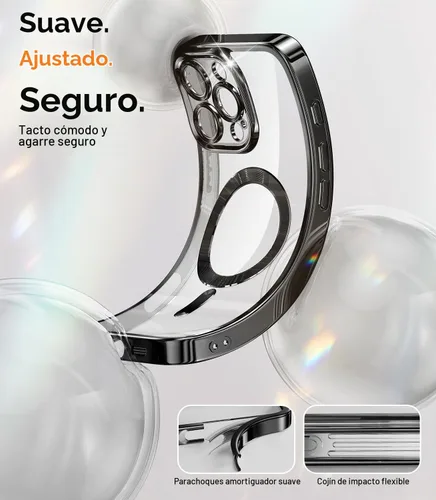Vista 5 de Meifigno - Funda diseñada para el iPhone 16 Pro de 6.3", [Tarjeta de purpurina y correa para la muñeca] [Compatible con MagSafe]