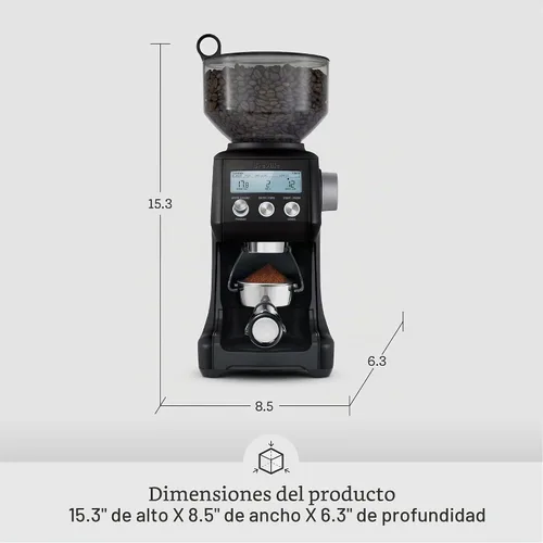 Vista 6 de Breville BCG820BST Smart Grinder Pro, acero inoxidable negro Grind coffee and espresso beans precisely with programmable conical burr grinder