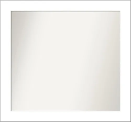 Vista 386 de Amanti Art Espejo de baño blanco para sobre el fregadero, 24 x 26 pulgadas, espejo rectangular blanco y blanco, marco de madera contemporáneo
