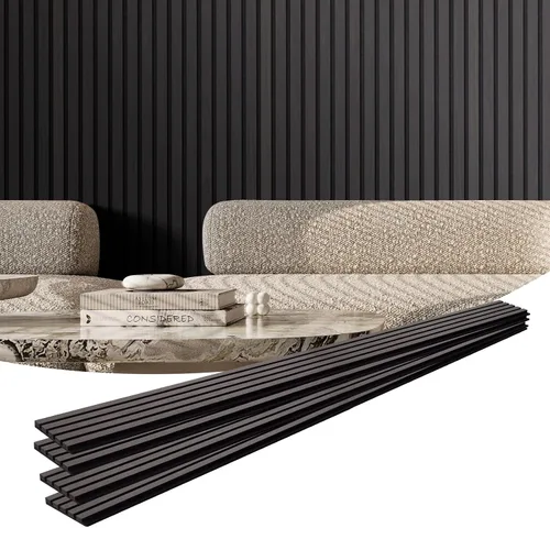 Vista 12 de VEVOR Panel Acústico de Listones de Madera, 7.9 x 94.5 pulgadas, Pared de Acento MDF de 4 Piezas, Tablero de Madera Falsa para Decoración