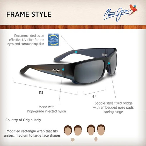 Vista 6 de Maui Jim Gafas de sol polarizadas envolventes para hombre y mujer