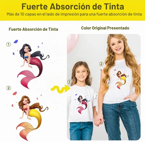 Vista 2 de Yamation Película de transferencia DTF: 13 x 19 pulgadas, 50 hojas de papel de transferencia de PET de doble cara con acabado mate premium directo