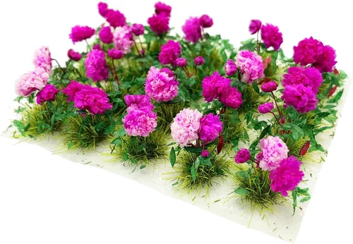 Vista 2 de 20 mechones de hierba de flores en miniatura para casa de muñecas para Rosa