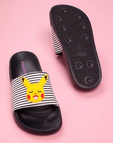 Vista 4 de Pokemon Sliders Pikachu Sandalias de playa para niñas y niños