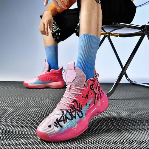 Vista 2 de ADCAB Zapatos de baloncesto fluorescentes para hombre, zapatos para mujer, ligeros, transpirables, al aire libre, antideslizantes, deportivos