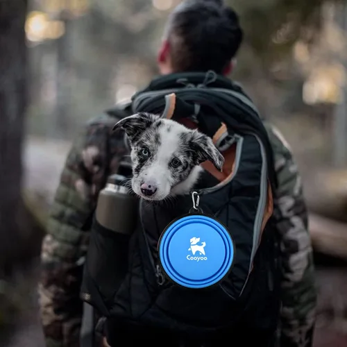 Vista 27 de COOYOO Cuenco plegable para perros, paquete de 2 cuencos plegables para agua para perros y gatos, plato portátil para alimentación de mascotas