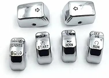 Vista 6 de XKH - Cubiertas cromadas para botones de interruptor de control manual para motocicleta, compatibles con Harley Davidson Softail 2011