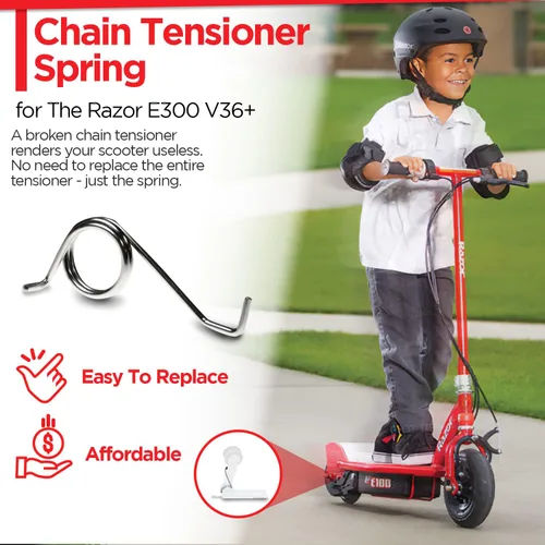 Vista 3 de AlveyTech Resorte tensor de cadena – Se adapta al scooter eléctrico Razor E300 V36+, repuesto único para bicicletas de velocidad mini, triciclo