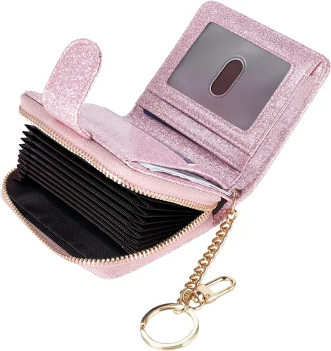 Vista 8 de Beurlike billetera de cuero, con tarjetero con bloqueo RFID, organizador, billetera segura para mujer