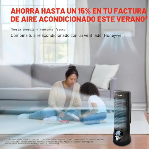 Vista 5 de Honeywell QuietSet - Ventilador de mesa personal, ventilador oscilante de escritorio personal para dormitorio con funcionamiento silencioso, 4