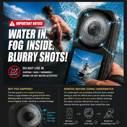 Vista 3 de Protector de lente X4 Premium para Insta360 X4, protector de lente de vidrio templado de alta transparencia para cámara Insta 360 X4, accesorios