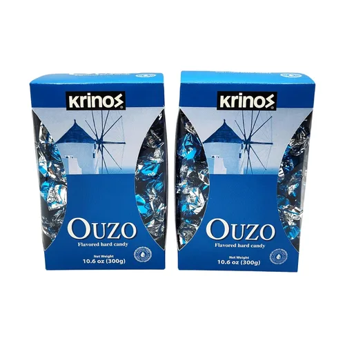 Vista 5 de Krinos Ouzo Candy – Favorito griego – Golosina con sabor a canela – Delicioso caramelo duro – Todos los sabores naturales – No contiene alcohol ni