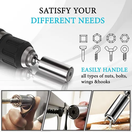 Vista 3 de Enchufe universal – con adaptador de taladro eléctrico que es ideal para rellenar calcetines de Navidad, regalos de cumpleaños para papá, mujeres