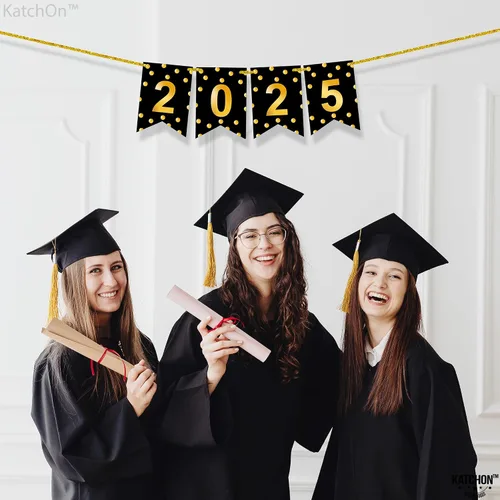 Vista 8 de Katchon, Cartel brillante de graduación 2025 – Grande de 8 pies, sin bricolaje Cartel de feliz graduación 2025, decoraciones de graduación clase