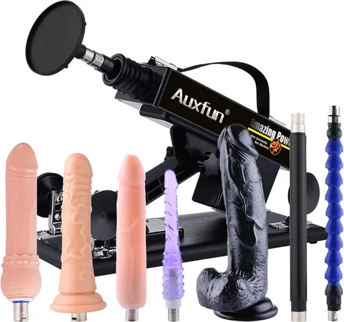 Vista 9 de AUXFUN - Máquina sexual automática de empuje con conector 3XLR juguetes sexuales manos libres, juguetes sexuales para parejas, adultos, hombres