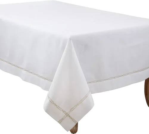 Vista 4 de SARO LIFESTYLE Elegante mantel bordado, dorado, 72