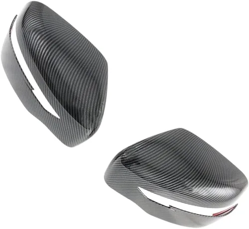 Vista 4 de Funda protectora para espejo retrovisor, compatible con Nissan Navara NP300, fibra de carbono, color negro Par de tapas de carcasa de espejo