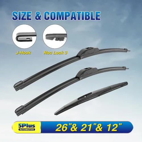 Vista 2 de 3 limpiaparabrisas de repuesto de 26/21/12 pulgadas para Acura MDX 2013 2012 2011 2010 2009 2008 2007, 26 pulgadas + 21 pulgadas